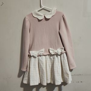 Adorable Pink and White Kids Casual Dress